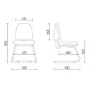 Ver imagem 4 de Kit 2 Cadeiras para Escritório Sky L02 Fixa Crepe Preto - Lyam Decor