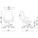 Ver imagem 4 de Kit 2 Cadeiras Giratórias Job Diretor Executiva Linho Cinza Escuro - Lyam Decor