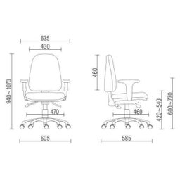 Kit 2 Cadeiras Giratória Sky Diretor Executiva Couro Sintético Preto - Lyam Decor - 4