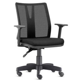 Cadeira de Escritório Diretor Giratória Executiva Addit Crepe Preto - Lyam Decor - 1