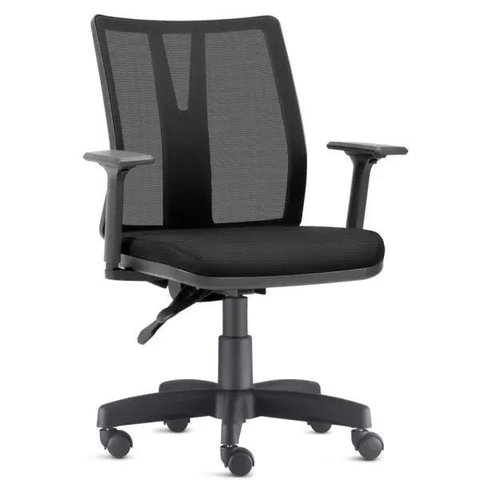 Cadeira de Escritório Diretor Giratória Executiva Addit Crepe Preto - Lyam Decor