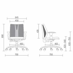 Cadeira de Escritório Diretor Giratória Executiva Addit Crepe Preto - Lyam Decor - 4
