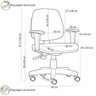 Cadeira de Escritório Giratória Executiva Ergonômica Job Linho Cinza Escuro - Lyam Decor - 4