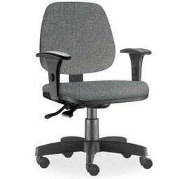 Cadeira de Escritório Giratória Executiva Ergonômica Job Linho Cinza Escuro - Lyam Decor - 1