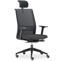 Cadeira de Escritório Giratória Presidente com Apoio de Cabeça Agile Preto - Lyam Decor - 1