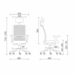 Cadeira de Escritório Giratória Presidente com Apoio de Cabeça Agile Preto - Lyam Decor - 4