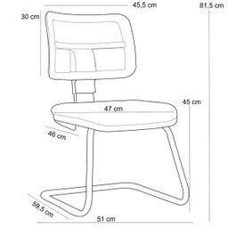 Kit Cadeira de Escritório Giratória e 2 Cadeiras Fixas Zip Linho Cinza Escuro - Lyam Decor - 4
