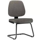 Ver imagem 3 de Kit 2 Cadeiras para Escritório Job Fixa Linho Cinza Escuro - Lyam Decor