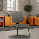 Ver imagem 2 de Kit 2 Cadeiras para Escritório Job Fixa Linho Cinza Escuro - Lyam Decor