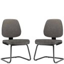 Ver imagem 1 de Kit 2 Cadeiras para Escritório Job Fixa Linho Cinza Escuro - Lyam Decor
