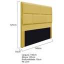 Ver imagem 5 de Cabeceira Casal Brick P02 140 cm Para Cama Box Suede Amarelo