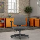 Ver imagem 3 de Kit 2 Cadeiras de Escritório Giratória Executiva Ergonômica Sky Linho Cinza Escuro - Lyam Decor