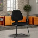 Ver imagem 2 de Cadeira de Escritório Sky Fixa Couro Sintético Preto - Lyam Decor