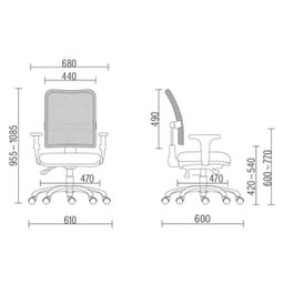 Cadeira de Escritório Executiva Giratória Soul Preto Linho Chumbo - Lyam Decor - 4