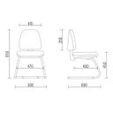 Ver imagem 4 de Kit 2 Cadeiras para Escritório Sky Fixa Couro Sintético Preto - Lyam Decor