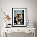 Ver imagem 1 de Quadro Cachorrinho no Banheiro - 60x48cm:madeira Preta