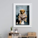 Ver imagem 2 de Quadro Cachorrinho no Banheiro - 60x48cm:madeira Preta