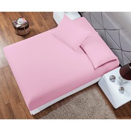 Jogo de Lençol Cama Box Solteiro 2 Peças Macio Completo Rosa - 2