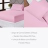 Jogo de Lençol Cama Box Solteiro 2 Peças Macio Completo Rosa - 4