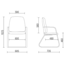 Cadeira Executiva Diretor Base Fixa Preto Maxxer Couro Ecológico Preto - Lyam Decor - 4
