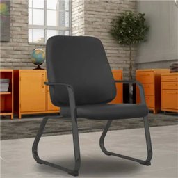 Cadeira Executiva Diretor Base Fixa Preto Maxxer Couro Ecológico Preto - Lyam Decor - 2