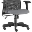 Ver imagem 3 de Cadeira de Escritório Giratória Executiva Ergonômica Liss Couro Sintético Cinza - Lyam Decor