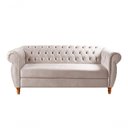Ver imagem 1 de Sofá Nobreza 3 Lugares Fixo 203cm Caramelo Veludo Bella Decor