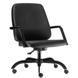 Cadeira Executiva Diretor Base Giratória Preto Maxxer Couro Ecológico Preto - Lyam Decor - 1