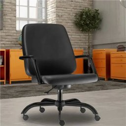 Cadeira Executiva Diretor Base Giratória Preto Maxxer Couro Ecológico Preto - Lyam Decor - 2