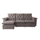 Ver imagem 2 de Sofá Retrátil 2.90m Suede Premium Estrutura Reforçada e Conforto Máximo para Sala Ampla Europa Bege