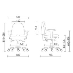 Cadeira de Escritório Giratória Executiva Ergonômica Sky Couro Sintético Cinza - Lyam Decor - 4