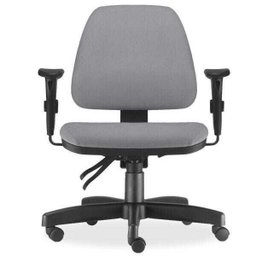 Cadeira de Escritório Giratória Executiva Ergonômica Sky Couro Sintético Cinza - Lyam Decor - 1