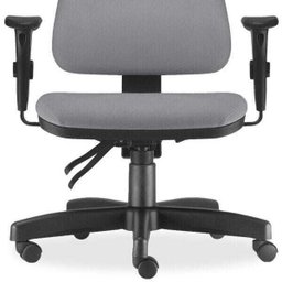 Cadeira de Escritório Giratória Executiva Ergonômica Sky Couro Sintético Cinza - Lyam Decor - 2