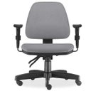 Ver imagem 2 de Kit 2 Cadeiras de Escritório Giratória Executiva Ergonômica Sky Couro Sintético Cinza - Lyam Decor