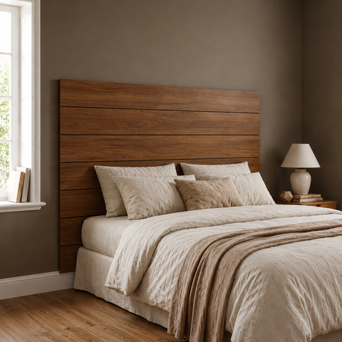 Painel Lambri Cabeceira King 180cm MDF Autoadesivo Parede: Amadeirado