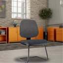 Ver imagem 2 de Cadeira de Escritório Job Fixa Linho Chumbo - Lyam Decor