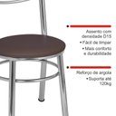 Ver imagem 7 de Conjunto 8 Cadeiras para Sala de Jantar Tradicional Cromado/Marrom