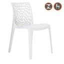 Ver imagem 2 de Kit 4 Cadeiras Empilhável Inmetro Gruvyer Fratini Polipropileno Branco Capacidade Suporta 182 Kg