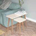 Ver imagem 2 de Mesa de Apoio Lateral Decorativa Quartzo Off White Pés Palito - Lyam Decor