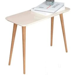 Mesa de Apoio Lateral Decorativa Quartzo Off White Pés Palito - Lyam Decor - 1