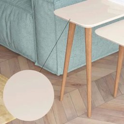 Mesa de Apoio Lateral Decorativa Quartzo Off White Pés Palito - Lyam Decor - 3