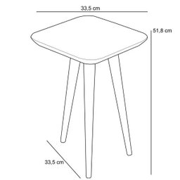 Mesa Lateral Decorativa Quartzo Nature Off White Pés Palito - Lyam Decor - 4