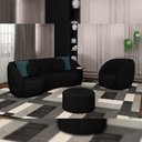 Ver imagem 2 de Sofá 3 Lugares para Sala Living Olimpo 288 Cm M03 Veludo Preto - Lyam Decor