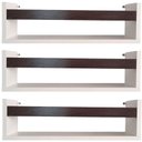 Ver imagem 1 de Kit 3 Prateleira para Livros 50cm Branco Trava Marrom Tabaco