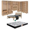 Guarda Roupa Modulado 8 Pecas 14 Portas Com Cama E Colchao Casal Gazin Teka Off White Delta Fenix - 2