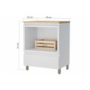 Ver imagem 3 de Balcão de Cozinha Rainha P/ Forno 1 Porta C/tampo 70 Cm Branca/nature - Nesher