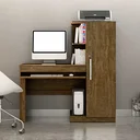 Ver imagem 2 de Mesa para Computador Escrivaninha com Armário Valdemóveis 1 Gaveta 130cm Ipê