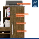 Ver mais imagens de Mesa para Computador Escrivaninha com Armário Valdemóveis 1 Gaveta 130cm Ipê