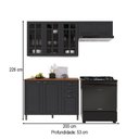 Ver imagem 4 de Cozinha Compacta Bariloche 8 Portas 2 Gavetas com Vidro e Tampo 100% MDF 6225 Chumbo - Indékes