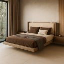 Ver imagem 1 de Cama Suspensa para Quarto Moderno Futurista Ocre / Bege King